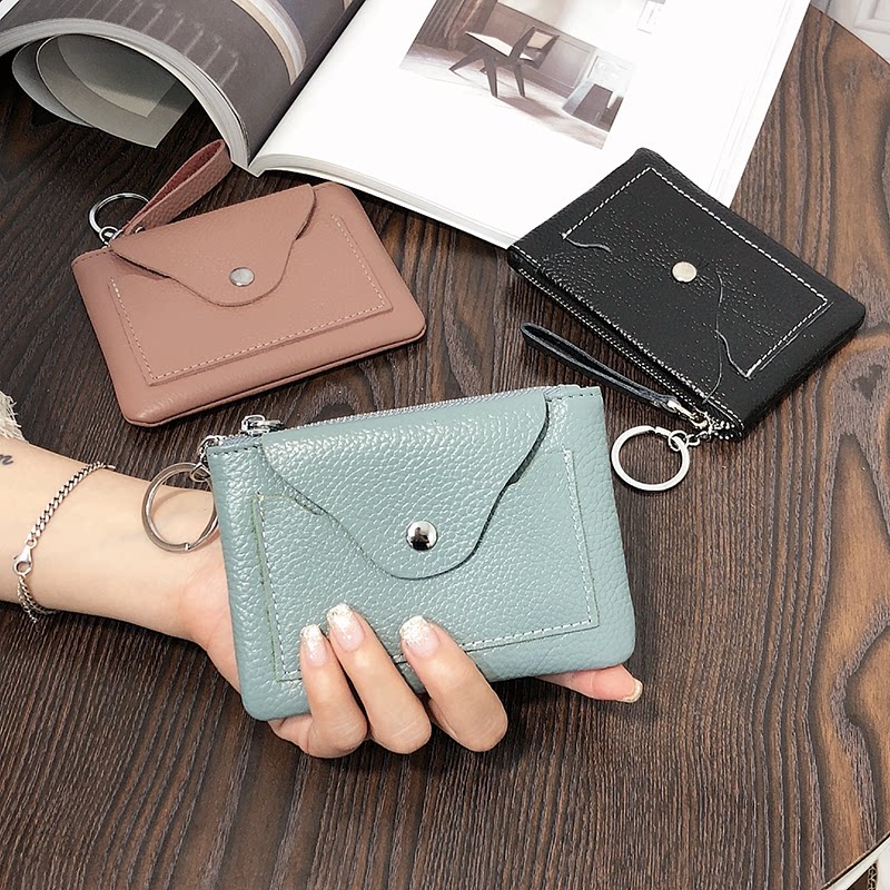 Chase girl mini-square bag cute Korean leather pocket zipper with small wallet woman coin bag