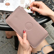 2021 New zipper leather wallet women ultra-thin long capacity cowhide mobile phone wallet simple hand bag tide