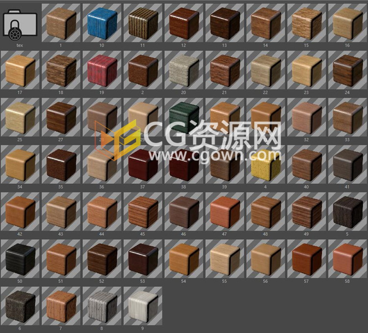 100种C4D木材纹理材质预设无缝纹理Cinema 4D预设文件