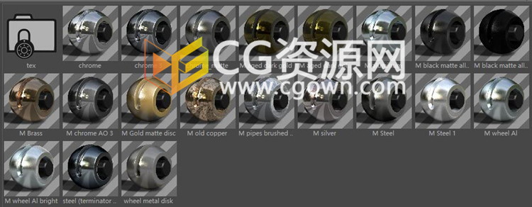 200种C4D车漆汽车材质预设+5组室内摄影棚环境场景预设Cinema 4D