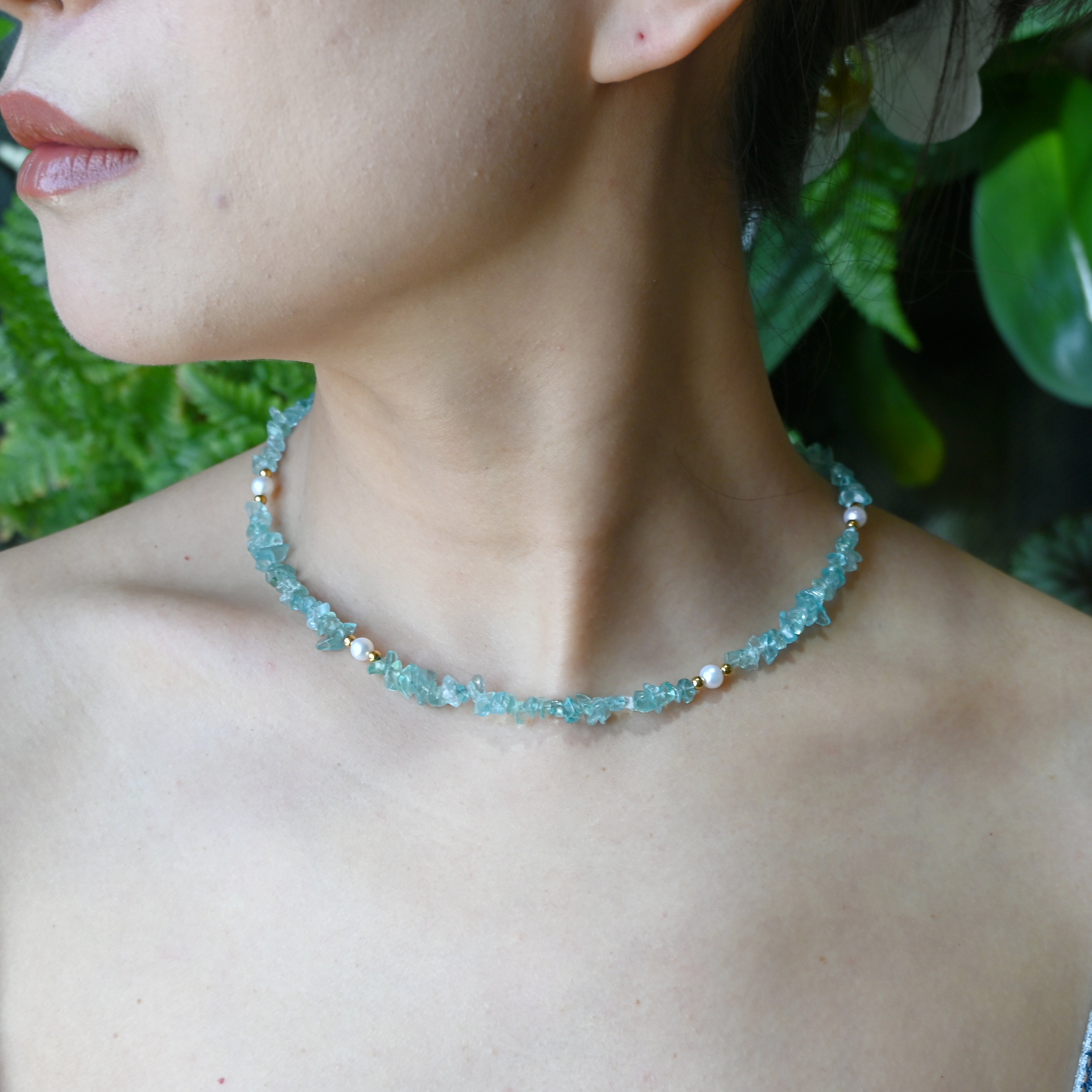 氷河ブルーのアパタイト砂利