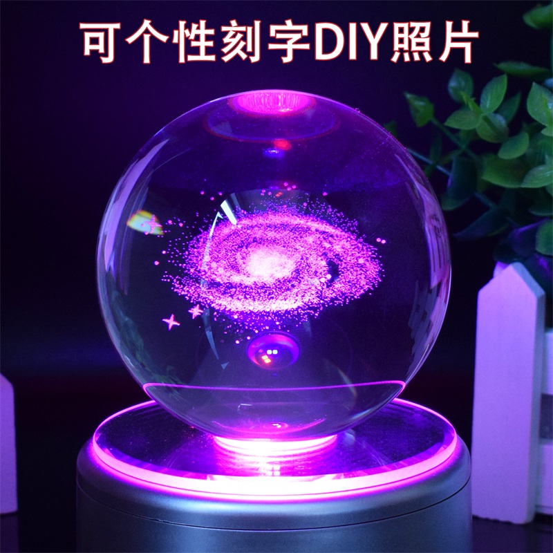 Crystal Ball Woody Music Box Octaonic Box Swivel Photo Custom Diy Children Birthday Present Girl Send Boyfriend