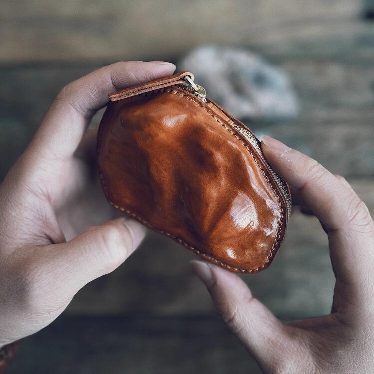 Sleather Fossil Bag Handmade Leather Goods Creative Original Wallet Key Bag Earphone Bag Decorative Handbag Neck Strap