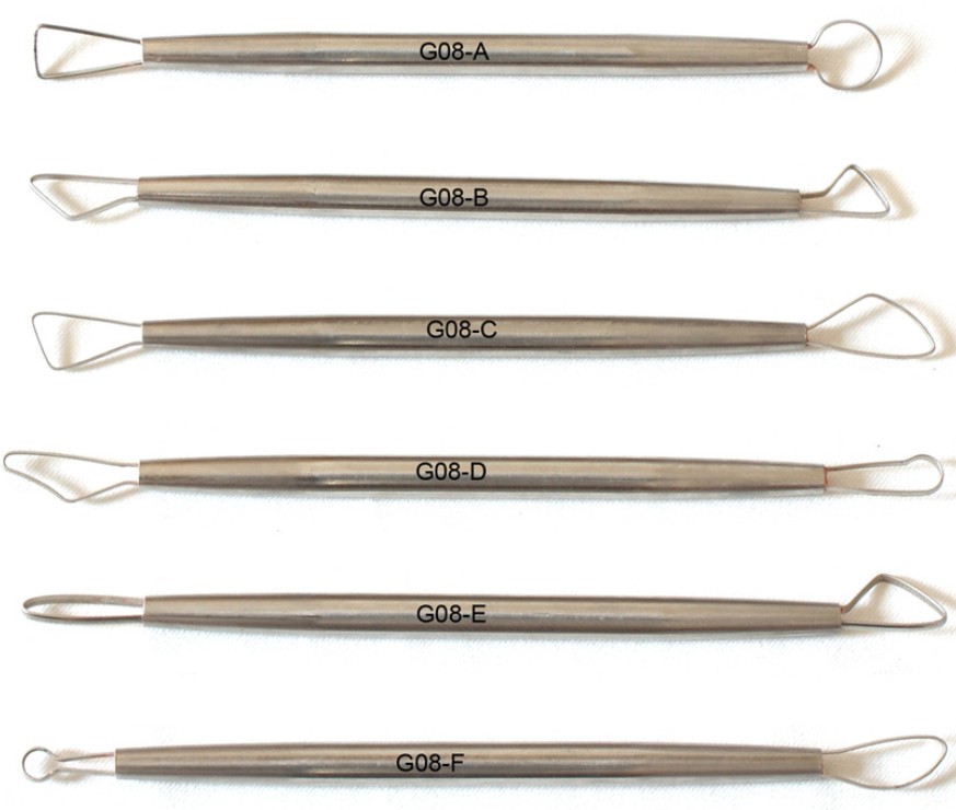 Porcelain Selected 6 pieces of stainless steel double - head sculpture mud - plastic tape double - head ceramic tools