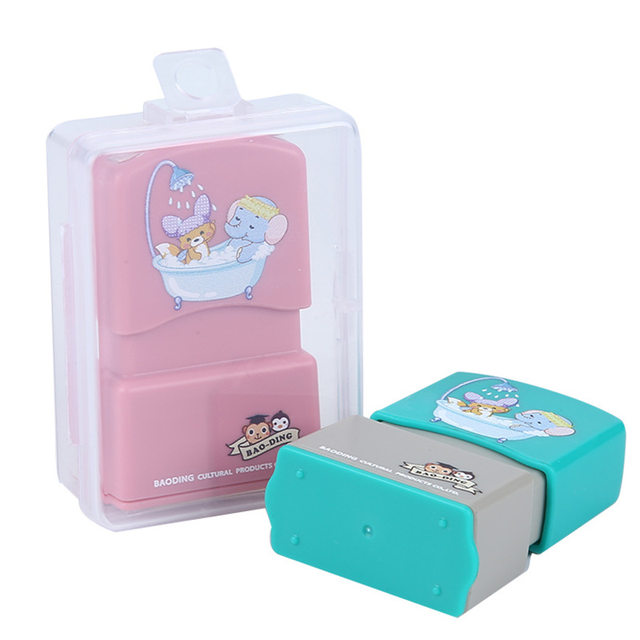 Douyin's same kindergarten clothes stamp children's textile flip-back ink stamp cartoon photosensitive waterproof washable name stamp