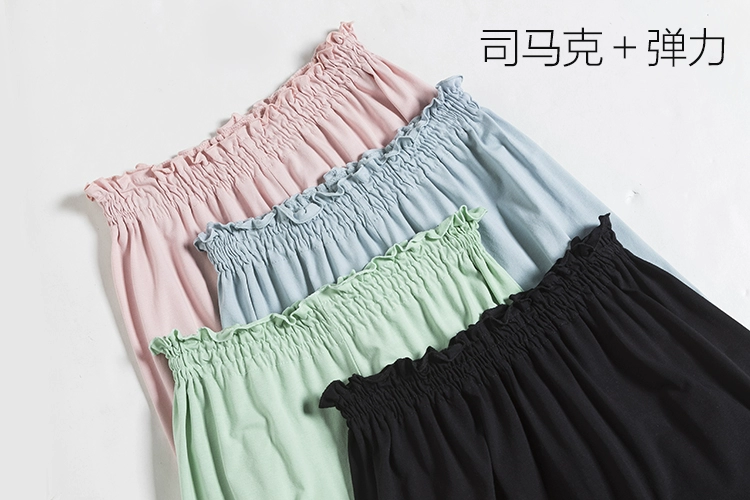 Pajama quần của phụ nữ quần cotton mùa xuân và mùa hè phần mỏng bàn chân nhỏ kích thước lớn đóng miệng cotton Nhật Bản và Hàn Quốc quần nhà giản dị có thể được đeo quần đùi nam