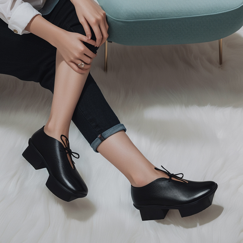 A Place in the Market for Women's Shoes: 2026 Spring and Autumn New Original Handmade Wooden Clogs with Classic Cowhide Chunky Heels for Women