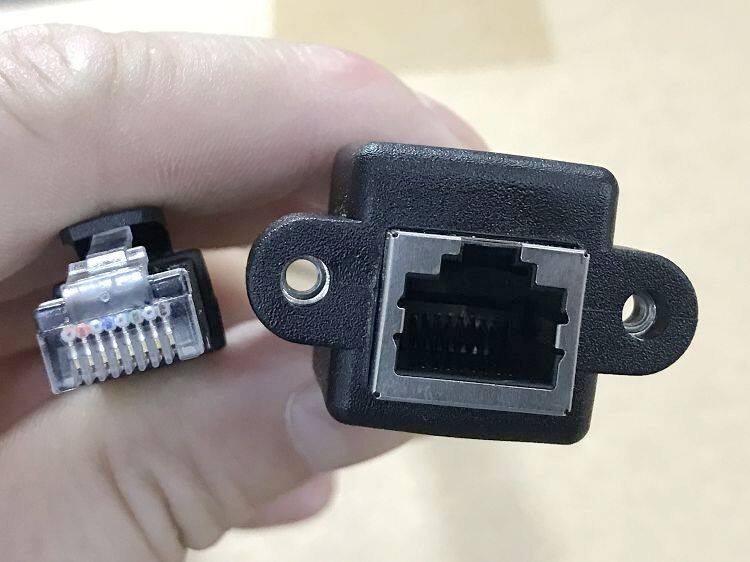 Network cable male to female with ear RJ45 extension line five and six pure copper core with ground wire foot meter