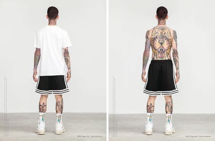 Thương hiệu thủy triều quốc gia nam và nữ BF đôi INS đường phố hip hop giản dị bóng rổ thể thao sọc nhấn quần short màu quần đùi