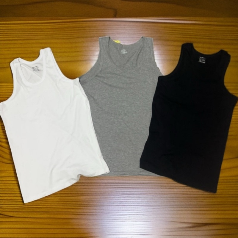 Black, White and Gray Cotton Sports Casual Base Layer Vest