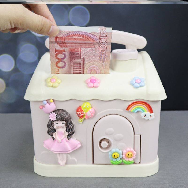 2021 New Deposit Pot Children Girl Cartoon Creative Children Deposit Money Cylinder Portable Anti-Fall can be learned