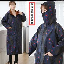 Raincoat plus suede thickened long-body anti-rain waterproof and anti-oil adult hood clothing female thin zipped apron for men