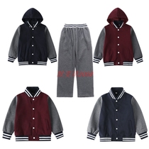 Eton school uniform childrens British style class uniform primary school sports baseball uniform suit hooded red blue navy dark gray sleeves