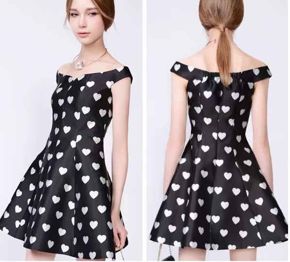Hàng hóa thả mùa xuân và mùa hè mới trang phục của phụ nữ in off-the-vai đường viền cổ áo lông ngắn đầm váy body đẹp