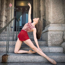 Portuguese imported Ballet Rosa lace print Ballet dance practice body aerial yoga suit