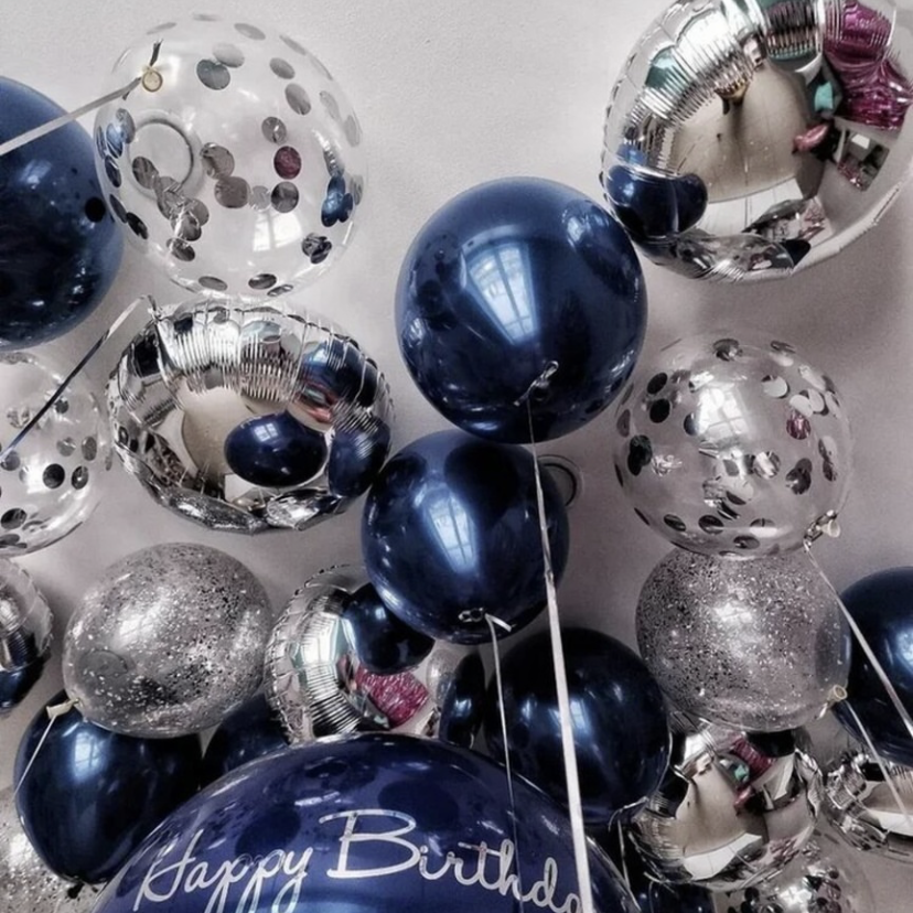 Blue Ensemble Birthday Surprise Placement Decoration Mesh Red Ins Wind Background Wall Themed Scene Sending Boyfriend Blue Balloons