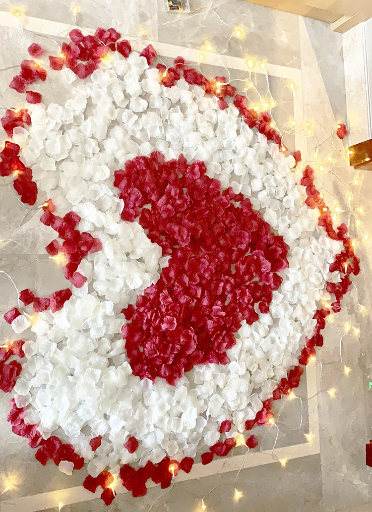 Wedding Festivities Romantic decorated with fake petals