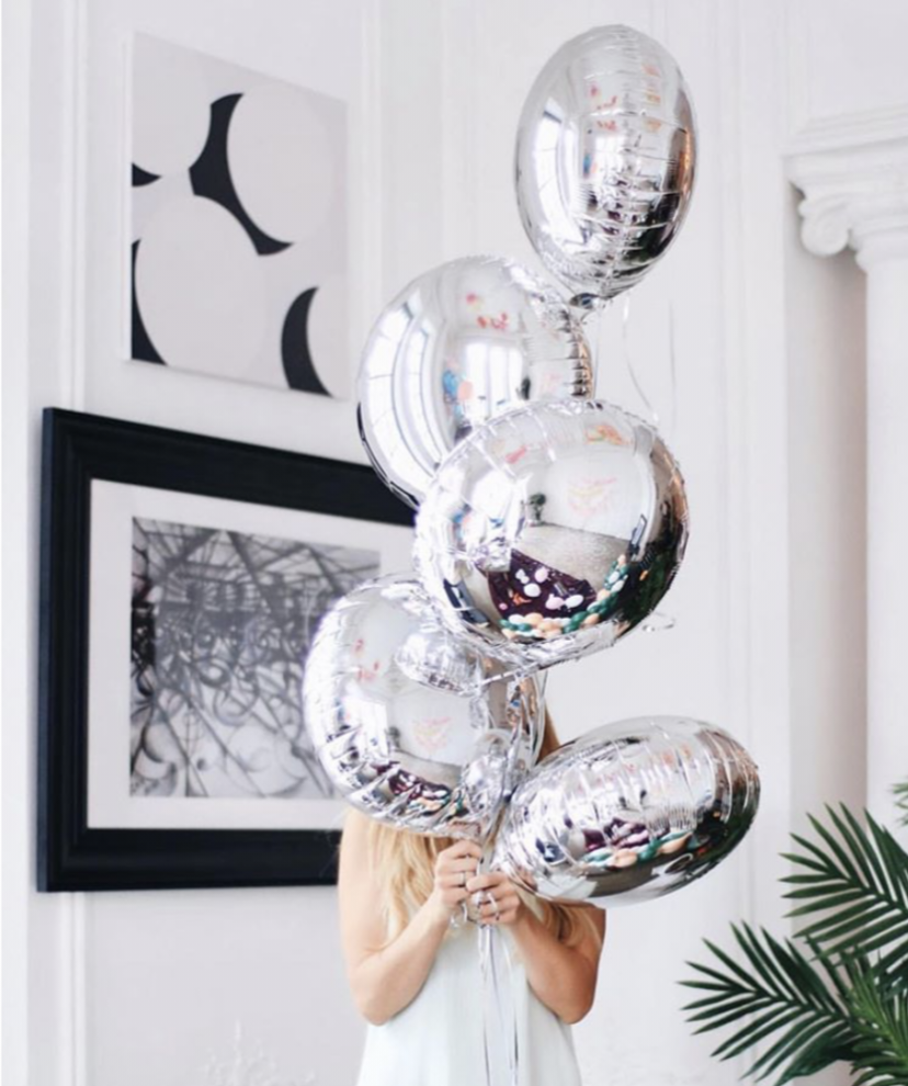 Round Aluminum Foil Aluminum Film Balloon Golden Silver Wedding Celebration Engagement Table White Birthday Gift Arrangement