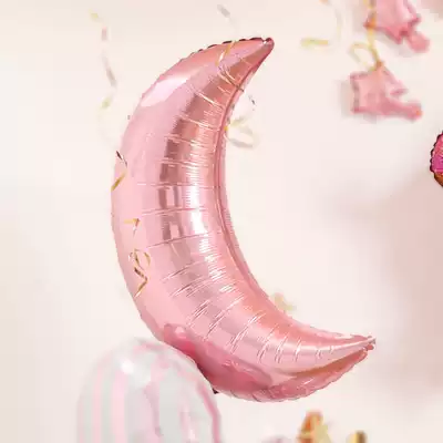 Moon star balloon Birthday party decoration Net red crescent four corners star wedding room decoration moon aluminum foil balloon