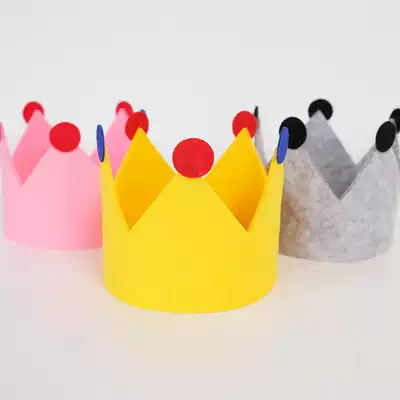 Children's baby felt birthday hat Holiday crown Princess Prince dress up Cute celebration handmade decoration