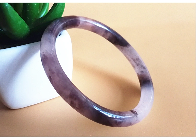 Tân Cương Jinsi ngọc bích vòng tay đá quý ánh sáng tím mô hình cô gái vòng ngọc bích quà tặng kỳ nghỉ - Vòng đeo tay Cuff chuỗi trầm hương