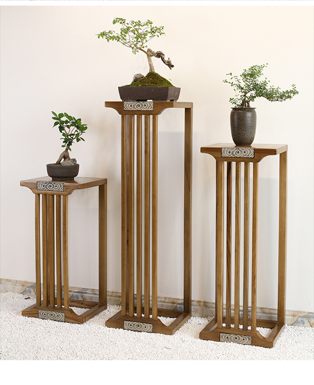 Mới Trung Quốc cao cấp gỗ rắn đứng phòng khách hiên hoa chậu cá trang trí cơ sở vuông cổ Xiangyun trưng bày đứng - Kệ kệ gỗ