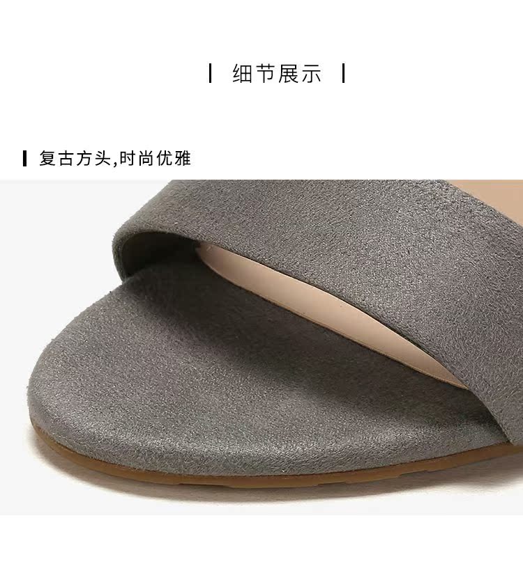 Du Lala Tủ giày 2018 hè mới bằng da lộn từ stiletto sandal 1718303025 với giày cao gót nữ giày sandal nữ hoa cúc