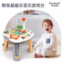 Crocodile Knock Knock Multifunctional Baby Educational Learning Table Early Education Music Toy Table 6-12 Months 1-3 Years Old