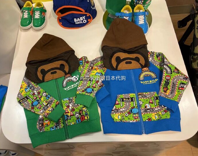 bape kidsday generation 2201 full print zoo racing insert shoulder joint hat jacket parquet shoulder