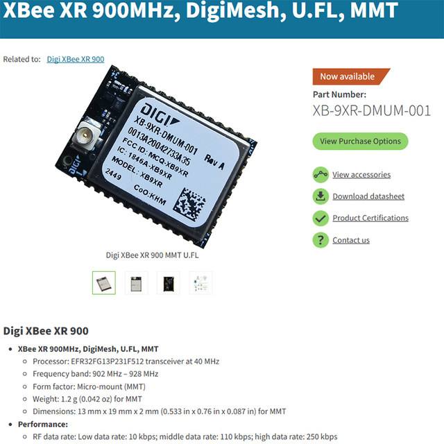 American Digi Xbee Xb-9Xr-Dmum-001 Wireless Data Transmission Module 900Mhz 17 Kilometers 80Mw
