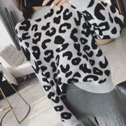 Justq mùa đông mới Hàn Quốc retro Leopard jacquard đan áo len ấm áp học sinh áo len trùm đầu