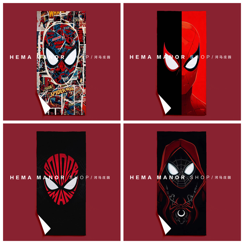 Spider-Man Bath Towel, Dirt-Proof Pad, Men's Marvel Fitness Running Sports Sweat-Absorbing Towel, Couple Boxing Towel