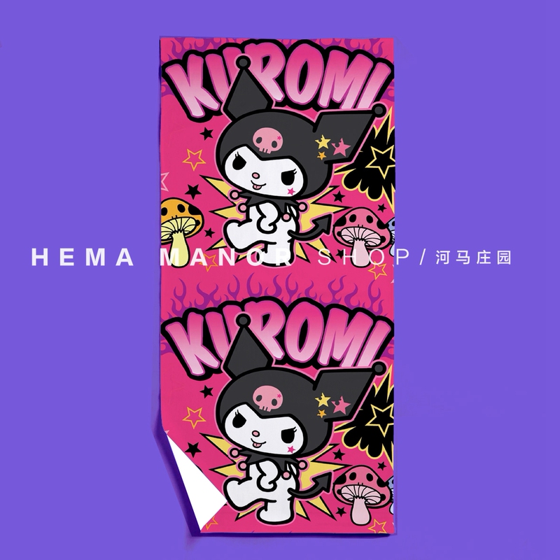 Y2K Retro Rock Style Kuromi Gym Towel, Bath Towel, Equipment Wiping Mat, and Weightlifting Mat Y2K Retro Rock Style Kuromi Gym Towel, Bath Towel, Equipment Wiping Mat, and Weightlifting Mat