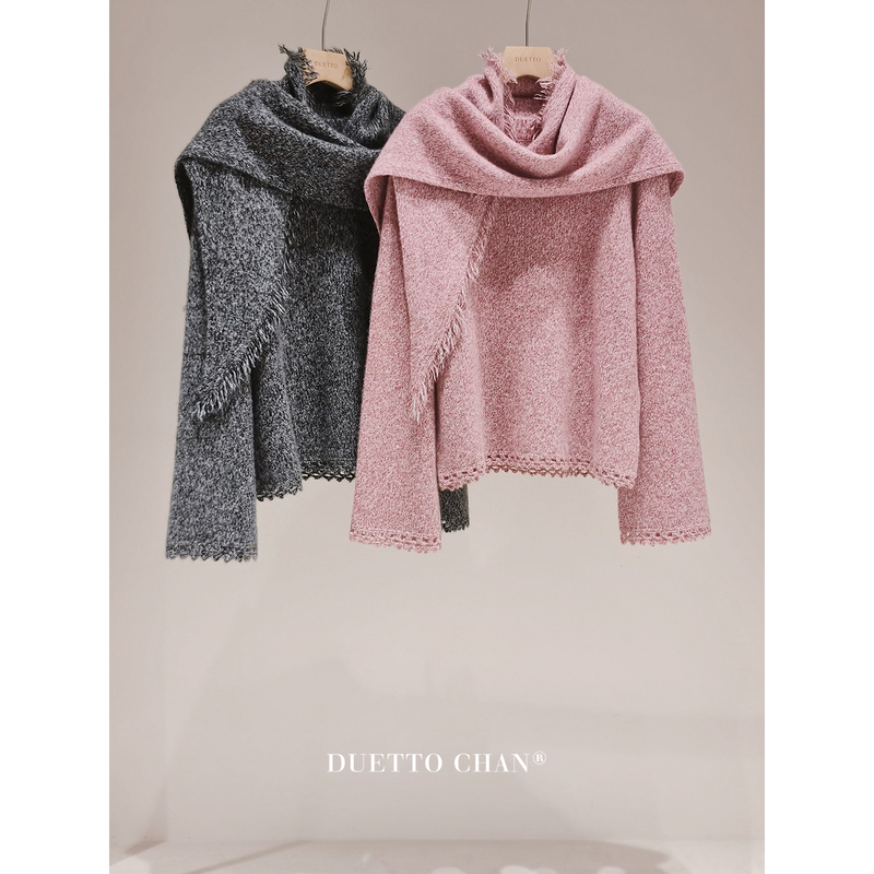 Duetto Beiling Sweetheart Mulberry Silk Cashmere Thickened Soft Oversized Tassel Large Triangle Scarf Sweater Duetto Beiling Sweetheart Mulberry Silk Cashmere Thickened Soft Oversized Tassel Large Triangle Scarf Sweater