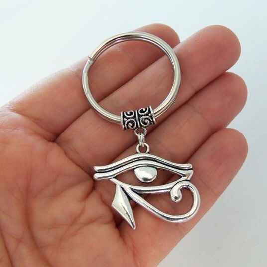 Cross-Border Gothic Dark Egyptian Eye of Horus Keychain Evil Eye Keychain Factory Direct Sale