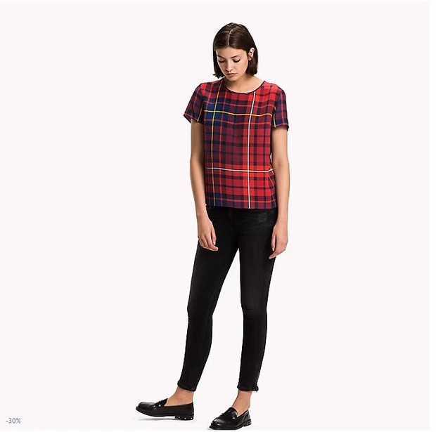 2 Pieces Free Shipping New Year's Special A5123 Exported to the Usa t Tommy's Plaid Short-Sleeve Shirt Th Tommy's Special Price No Returns or Exchanges