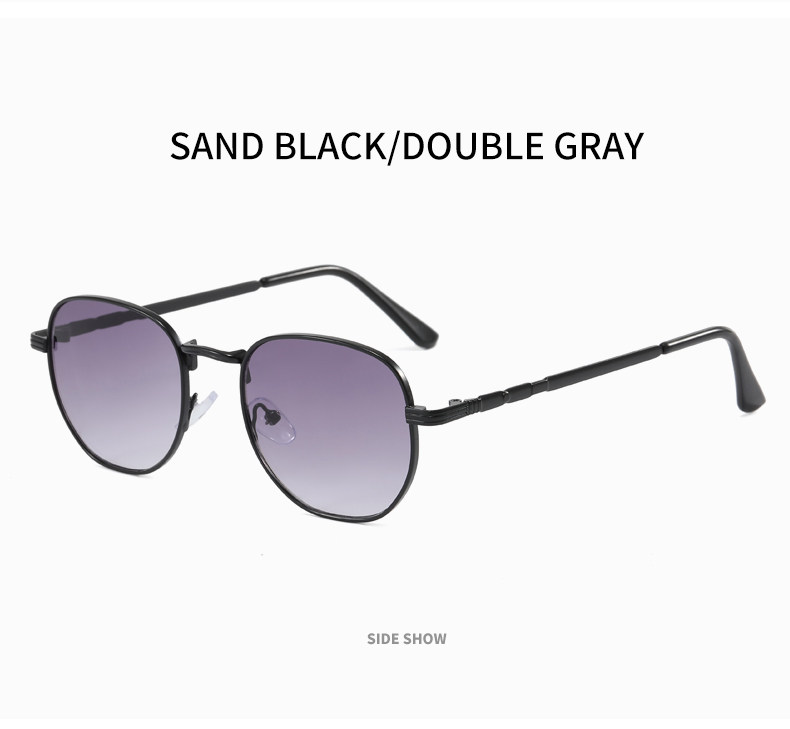 CLEAKOO太阳镜男女通用经典款多边框墨镜潮流金属太阳眼镜AD-T009详情10