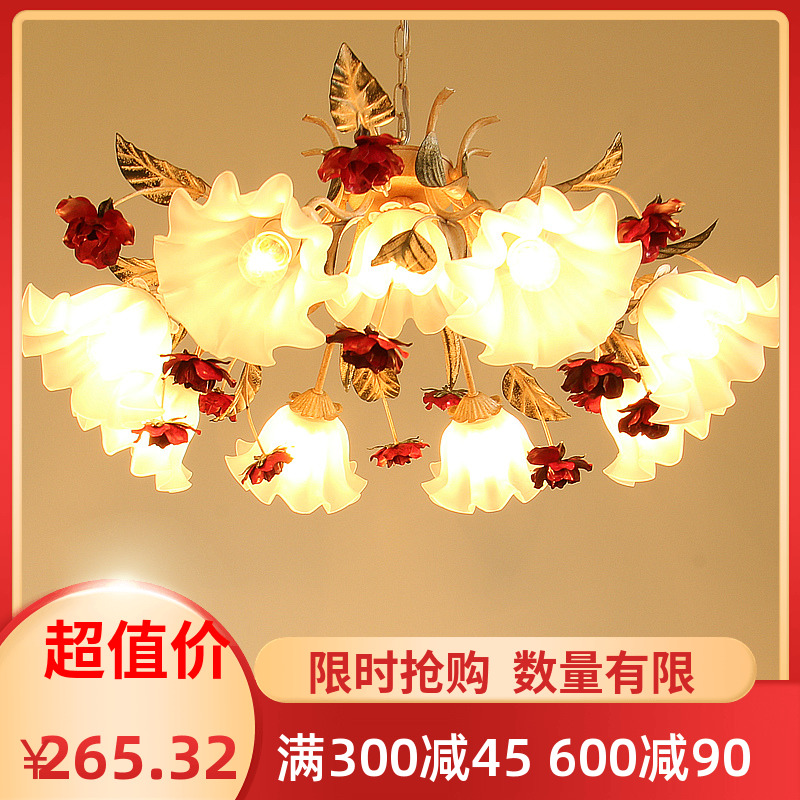 American country retro chandelier living room atmospheric Nordic hall lamp dining room staircase bedroom pastoral creative lamps