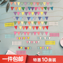EVA sponge flag cake decorates colored paper triangle birthday party fence accessories