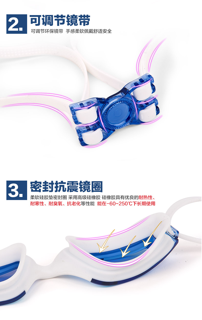 Kính bơi chính hãng Li Ning HD kính bơi chống nước chống sương mù chuyên nghiệp Kính bơi unisex phẳng 506 kính bơi cho bé