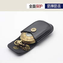 Handmade genuine leather pocket watch storage protective leather case watch storage box watch bag watch cover travel portable cover custom-made