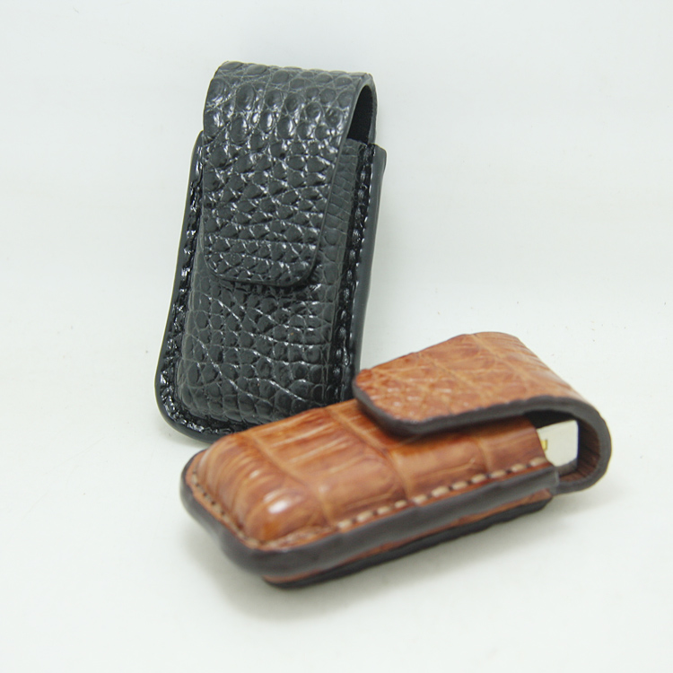 Crocodile leather handmade lighter leather case for long Dunhill waist leather case custom original new product