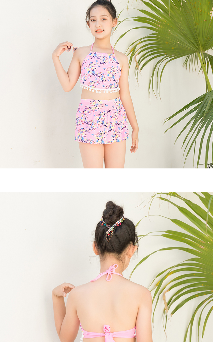 Thời trang trẻ em 5-9 tuổi Đồ bơi trẻ em lớn và bé gái chia bé gái dễ thương Trẻ em đi biển - Bộ đồ bơi của Kid đồ bơi bé gái tay dài