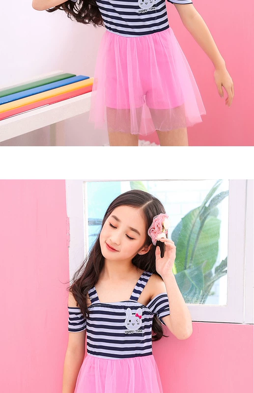 6-7-8-9-10 tuổi phiên bản Hàn Quốc của công chúa mùa xuân hot girl áo tắm Áo tắm Cô bé dễ thương áo tắm học sinh thuần khiết - Bộ đồ bơi của Kid đồ bơi em bé