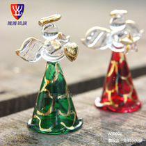 Creative hand-blown depiction gold blessing glass angel ornament home Christmas wedding wedding crafts