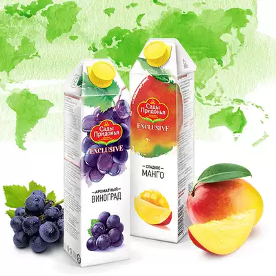 Russian juice imported non-added drinks taste a lot of flavor pulp juice 1000ml