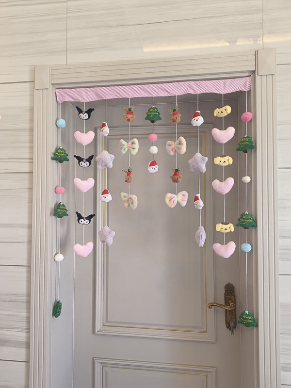 Christmas-Themed Girly Bedroom Door Curtain Accessories, No-Drill Hanging Curtain for Girls, Partition Curtain, Living Room Decorative Hanging Curtain Christmas-Themed Girly Bedroom Door Curtain Accessories, No-Drill Hanging Curtain for Girls, Partition Curtain, Living Room Decorative Hanging Curtain