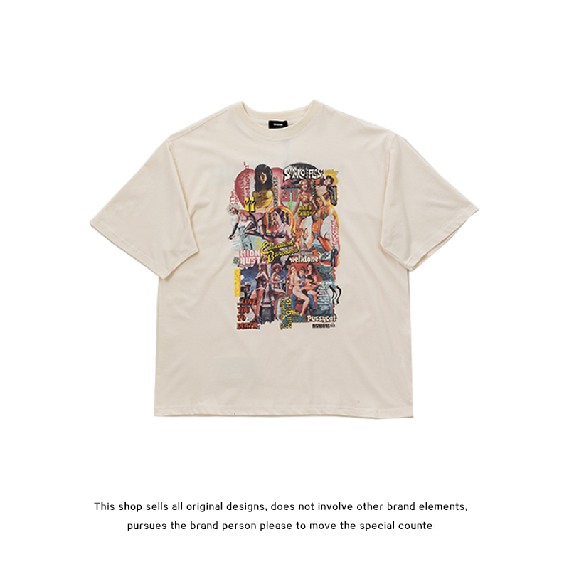 FOG tide card WE11 early spring new DONE poster printed chocolate color ultra-loose male and female short sleeve WELL