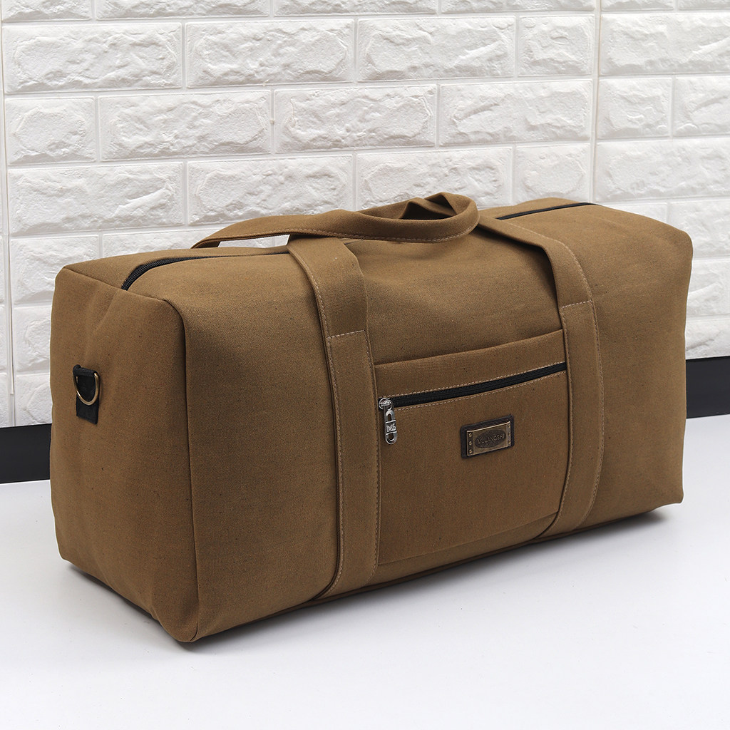 帆布手提包大容量耐磨行李包单肩斜跨旅行包打工出差包户外旅游包 2