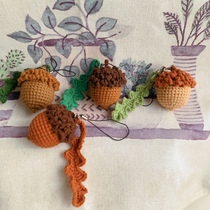 Wool hand-crocheted finished product autumn and winter matching key mobile phone bag pendant decoration little squirrel acorn nut
